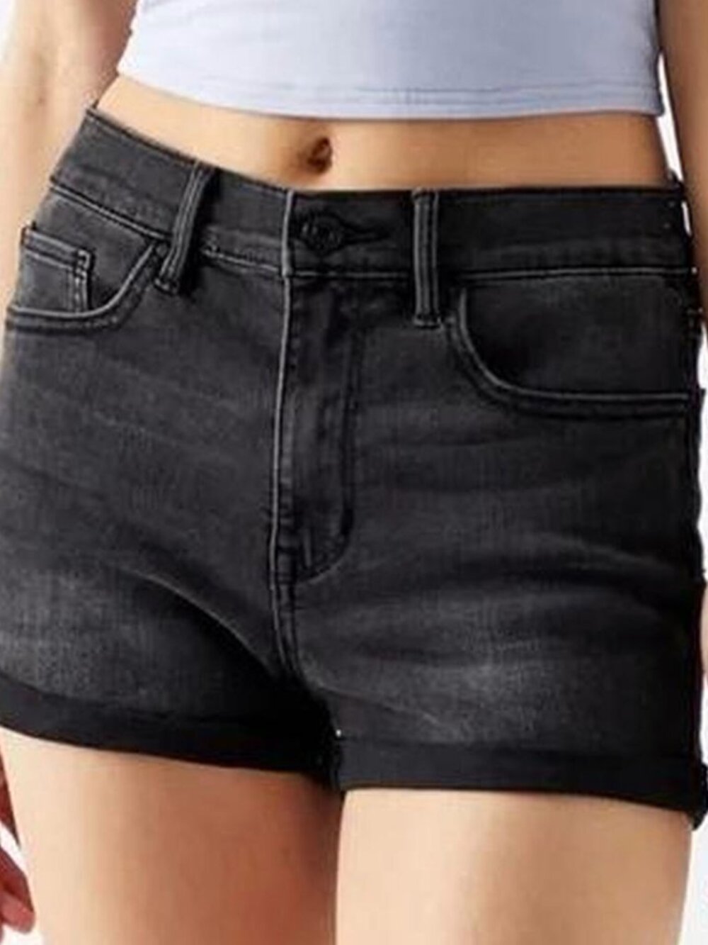 PacSun Women's Black Washed Denim Jean Shorts “The Shortie”